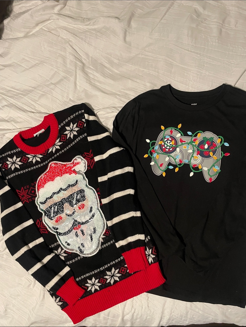 XMAS bundle! Boys lg! 1 sweater and 1 long sleeve T